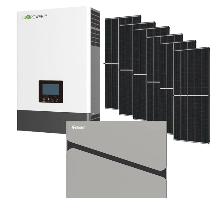 Luxpower 6KVA Inverter and Battery Combo Shoto 5.12KW Lithium Battery + 6X 460W Canadian Solar Panels - MacSell Solar Outlet