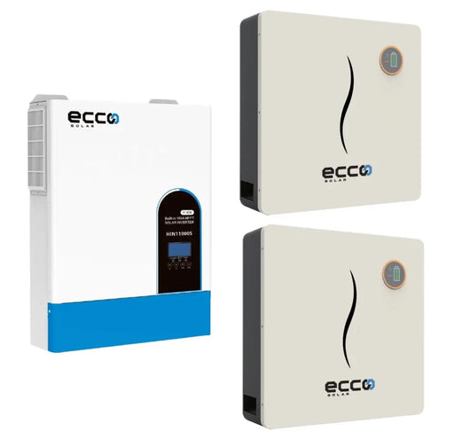 11KVA Ecco Solar Inverter Combo 2 X 5.12 KWH 100AH Lithium