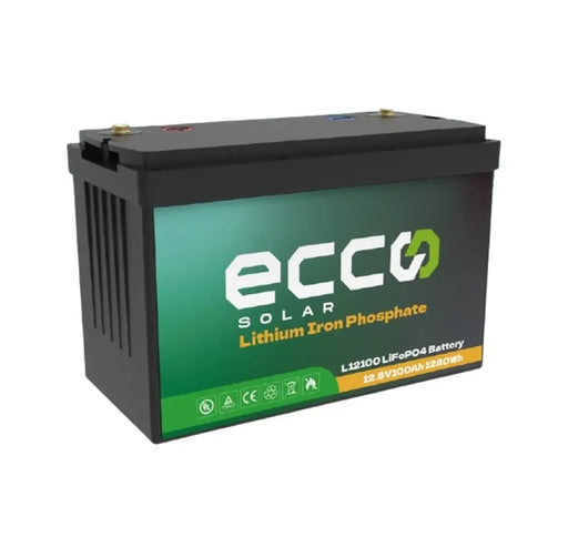 12V 100ah Lithium Battery 1.28Kwh Ecco - MacSell Solar Outlet