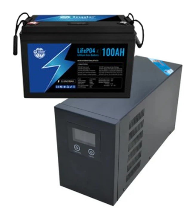 2000W Budget Combo Hybrid Inverter Plus 100 AH Lithium Battery