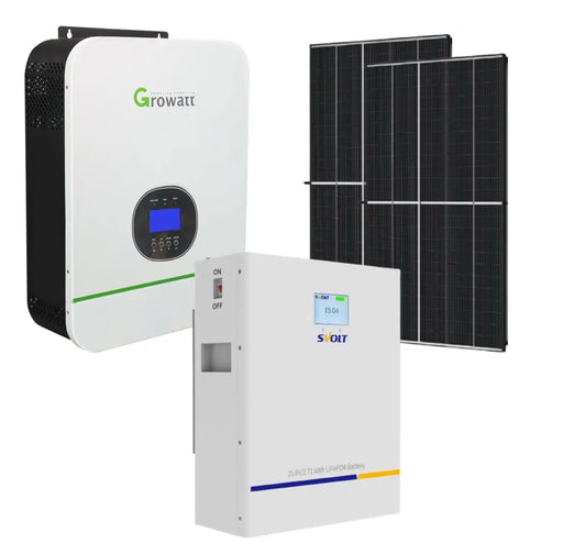 3KVA Growatt 3000 Watt 2.71 KWh Svolt Lithium 2X 460W Mono