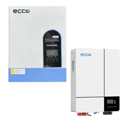 6.2KVA Inverter and Battery ECCO Combo 48V ECCO 5.12 KWH Lithium Battery - MacSell Solar Outlet