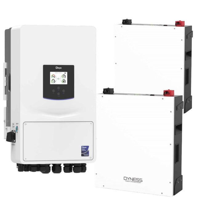 Deye 8KW Battery and Inverter Combo 2 X Dyness 5.12KWh Lithium Batteries Plus 6X 620W JA Solar Panels