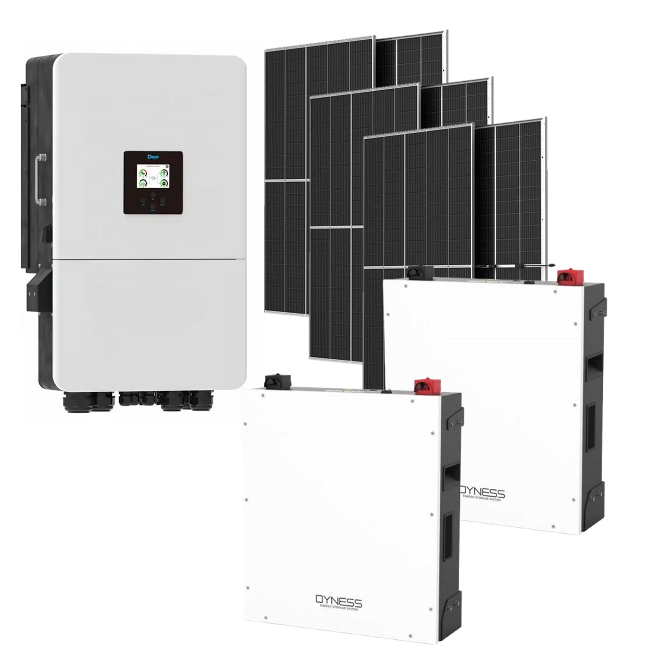 Deye 8KW Battery and Inverter Combo 2 X Dyness 5.12KWh Lithium Batteries Plus 6 X 615w JA Solar Panels - MacSell Solar Outlet