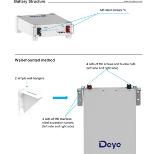 Deye Lithium Ion Battery 5.32Kwh 51.2V 104Ah Low Voltage - MacSell Solar Outlet