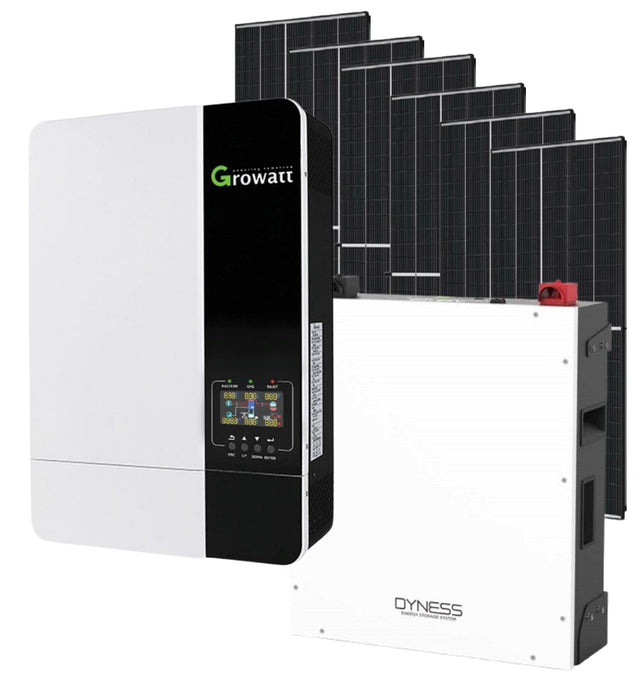 Growatt 5Kwh Solar Inverter and Battery Combo Dyness 51.2V 5.12 KWH Lithium Battery + 6 X 455W Candian Solar Panels - MacSell Solar Outlet