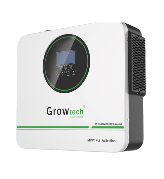 3600W Growtech Hybrid Inverter & 2.56 KwH Lithium Battery Plus 3X 460W Mono Solar Panels Combo Kit