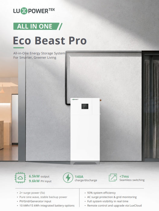 LuxPower Eco Beast Pro  6.5kw Inverter & 15kwh Battery All-In-One Inverter