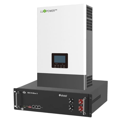Luxpower Inverter and Battery Combo 5KVA Solar Hybrid Inverter & 5.12kwh Shoto Lithium Battery Combo - MacSell Solar Outlet