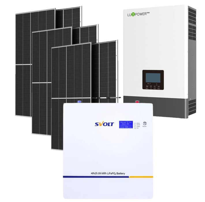 Luxpower NSA5000 5KW 5000W & Svolt 5.09KWh Lithium Battery & 6X 450W Solar Panels Combo