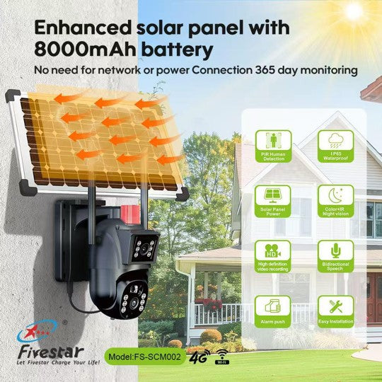 Solar Camera SCM002 WiFi 8MP Solar Water Proof Fivestar