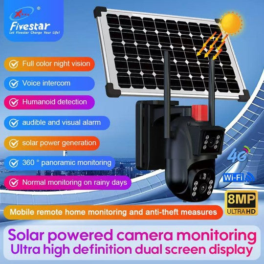 Solar Camera SCM002 WiFi 8MP Solar Water Proof Fivestar