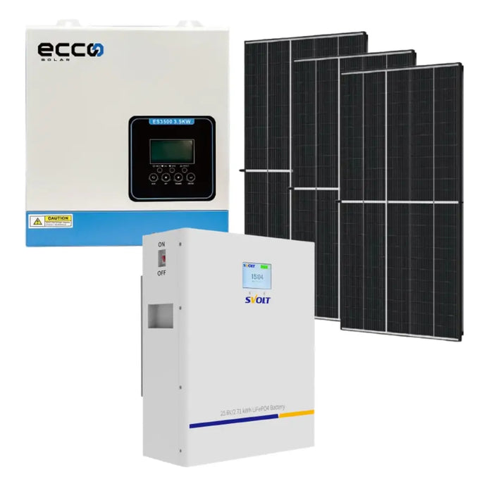 ECCO Solar 3500w Hybrid Inverter and Battery SVOLT 24V