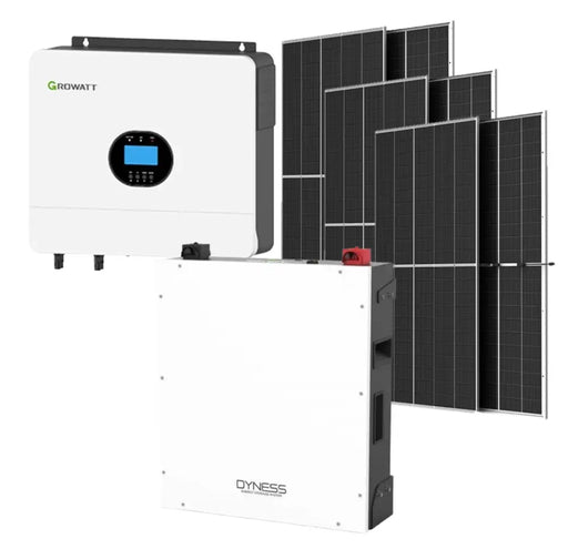 Growatt 6000w and Dyness 5.12 Lithium Battery Combo Power Kit 6x Solar 450w Canadian Solar Panels Mono - MacSell Solar Outlet