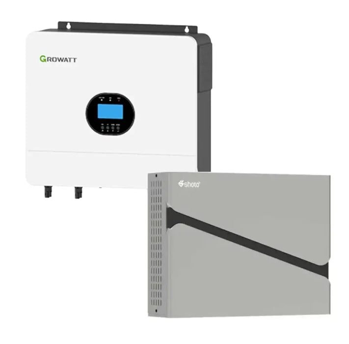 Growatt 6000w Inverter and Shoto 5.12 Lithium Battery Combo - MacSell Solar Outlet