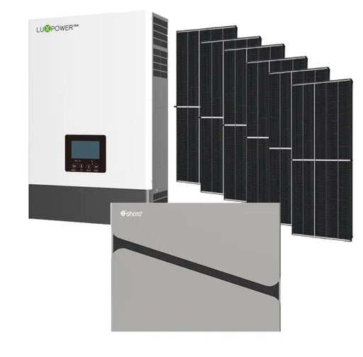 Luxpower 6KVA Inverter and Battery Combo Shoto 5.12KW Lithium Battery + 6X 460W Canadian Solar Panels - MacSell Solar Outlet